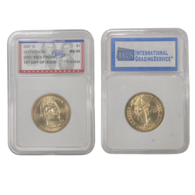 1 Dollar  2007 D Jefferson United States Specimen Finish 1st Day Of Issue MS-69 5195934