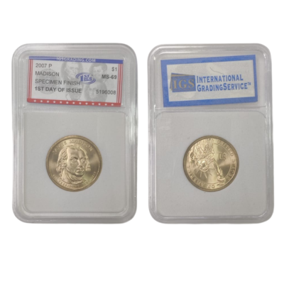 1 Dollar  2007 P Madison United States Specimen Finish 1st Day Of Issue MS-69 5196008