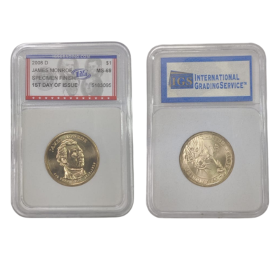 1 Dollar 2008 D James Monroe United States Specimen Finish 1st Day Of Issue MS-69 5183095