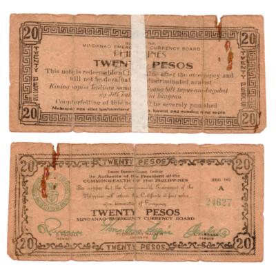20 Centavos Mindanao Emergency Currency Philippines 1943 Banknote