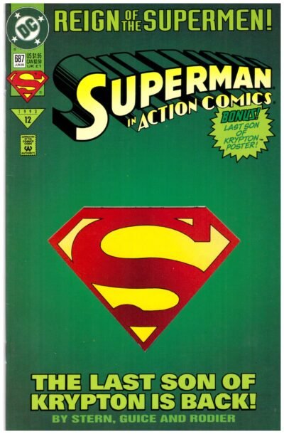 Superman in Action Comics #687, published by DC Comics in June 1993.