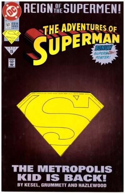 The Adventures of Superman #501, published by DC Comics in 1993.