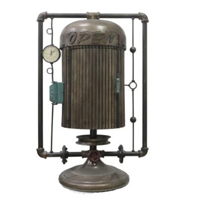 Antique Water Heater storage stand  with clock decorative item old