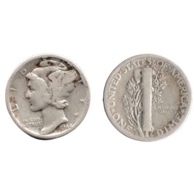 USA One Dime Circulated 1944 SILVER
