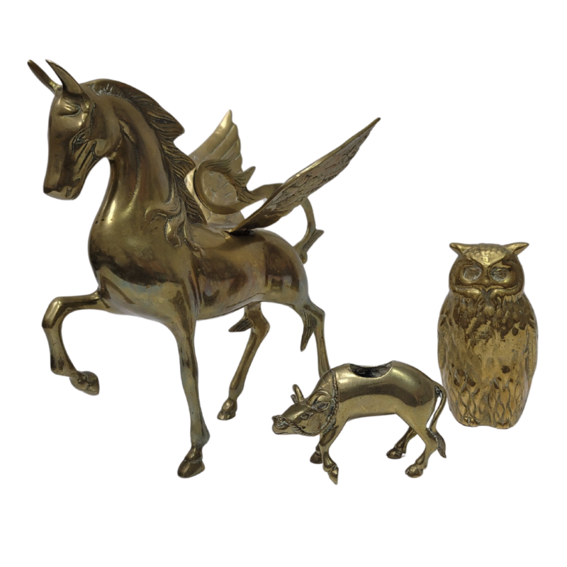 VINTAGE-ART-DECO-SOLID-BRASS-ANIMAL-FIGURES-STATUES-OWL-BULL-PEGASUS-RARE-1.png