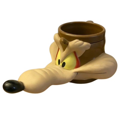 Vintage Looney Tunes Wile E. Coyote 1992 Plastic Mug G B Des