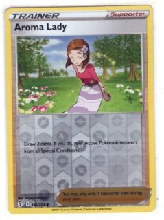 Aroma Lady supporter trainer card from the Pokémon TCG: Sword & Shield—Evolving Skies expansion.