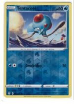 Tentacool card from the Evolving Skies expansion.It is a Reverse Holo