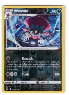 Weavile Pokémon card from the Brilliant Stars set.It is identified by the number 087/172
