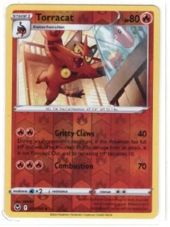 Torracat card from the Pokémon Trading Card Game. Reverse Holo