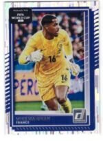 Panini Donruss Calcio trading card featuring goalkeeper Mike Maignan in a yellow jersey.