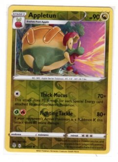 Appletun card from the Pokémon TCG: Evolving Skies expansion set.It is identified by the number 121/20