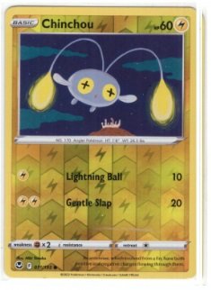 Chinchou card from the Silver Tempest expansion set.It is identified by the number 51/195.This specific version is a Reverse Holo