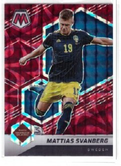 2021-22 Panini Mosaic Road to World Cup soccer card featuring Swedish player Mattias Svanberg.