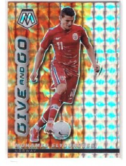 2021-22 Panini Mosaic Road to the FIFA World Cup "Give and Go" card featuring Mohamed Elyounoussi.
