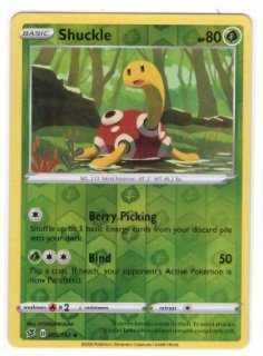 Shuckle card (005/192) from the Sword & Shield Rebel Clash expansion.