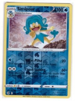 Simipour 69/264 reverse holo card from the Fusion Strike Pokémon