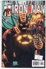 The comic book shown in the image is "Iron Man by Joe Quesada" (specifically featuring the famous "Mask in the Iron Man"