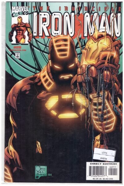 The comic book shown in the image is "Iron Man by Joe Quesada" (specifically featuring the famous "Mask in the Iron Man"