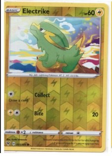 Electrike Reverse Holo Pokémon Card (051/185).Set: Sword & Shield—Vivid Voltage.