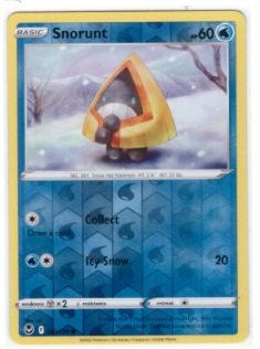 Snorunt card (number 041/195) from the Silver Tempest expansion set.It is a Reverse Holo