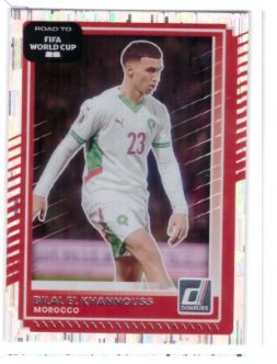 Moroccan footballer Bilal El Khannouss 2026 Panini Donruss Road to FIFA World Cup set.