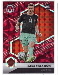 2021-22 Panini Mosaic FIFA Road to World Cup Sasa Kalajdzic rookie card.