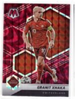 2021-22 Panini Mosaic Road to FIFA World Cup soccer trading card featuring Granit Xhaka.