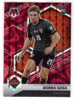 2021-22 Panini Mosaic Road to FIFA World Cup soccer card featuring Croatian player Borna Sosa.