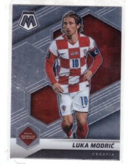 2021-22 Panini Mosaic Road to the World Cup soccer card featuring Luka Modrić of the Croatia national football team.