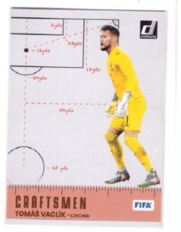 2022-23 Panini Donruss Soccer "Craftsmen" trading card featuring goalkeeper Tomáš Vaclík.