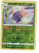 Jumpluff Pokémon card from the Sword & Shield: Evolving Skies set, numbered 004/203..The card features a Reverse Holo foil pattern