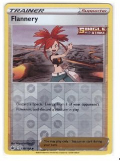 Flannery Trainer card (#139/198) from the Pokémon TCG: Sword & Shield—Chilling Reign expansion.