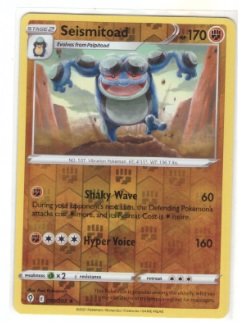 Seismitoad from the Pokémon TCG: Sword & Shield—Evolving Skies set.Card Number: 090/203Rarity: RareVariant: Reverse Holofoil