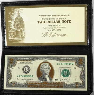 2003 Series A $2 Dollar World Reserve Monetary Exchange Gold Plated Note