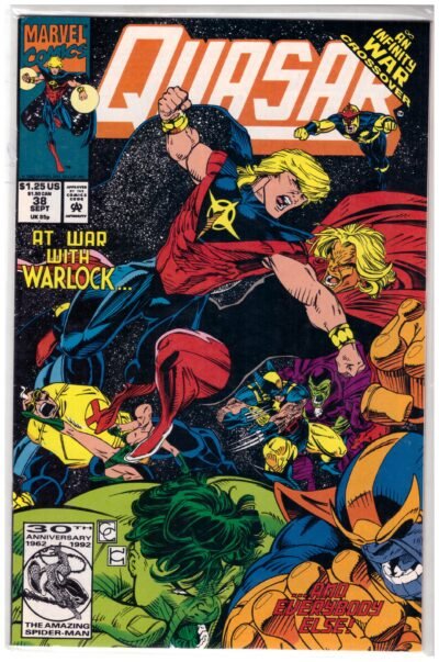 Quasar #38, a Marvel comic book published in September 1992