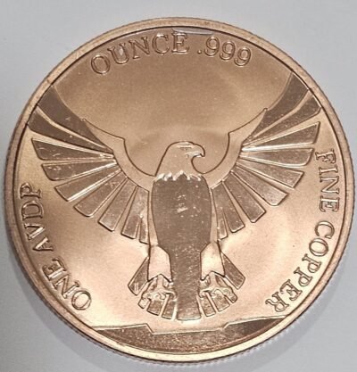 1 oz .999 pure copper eagle design,