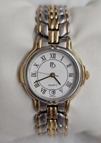 Vintage Paul Sebasitian Ladies Wristwatch Quartz Analog Two Tone